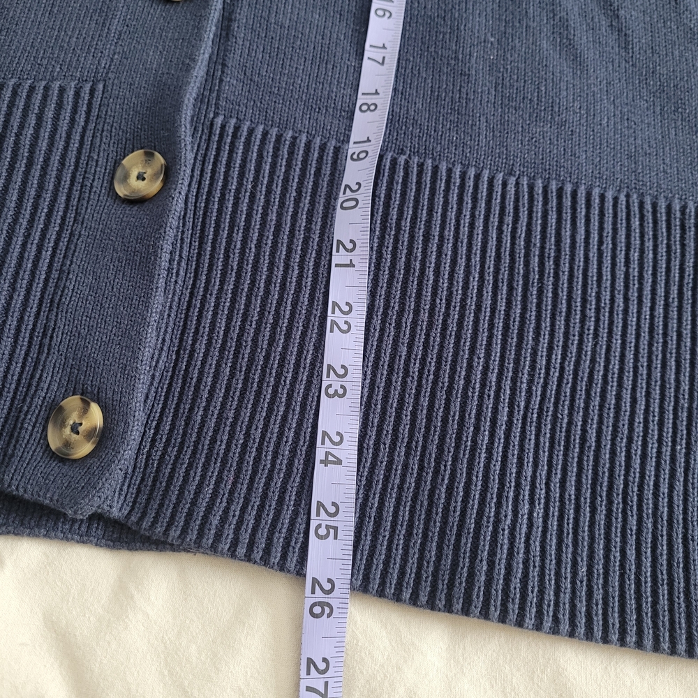 GAP Women's Navy Blue Knit Sweater Cardigan 100% Cotton Size M - Picture 9 of 10